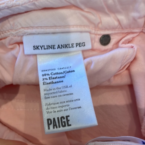 Paige Skyline Ankle Peg Jeans Distressed Pink size 28 - Picture 6 of 7